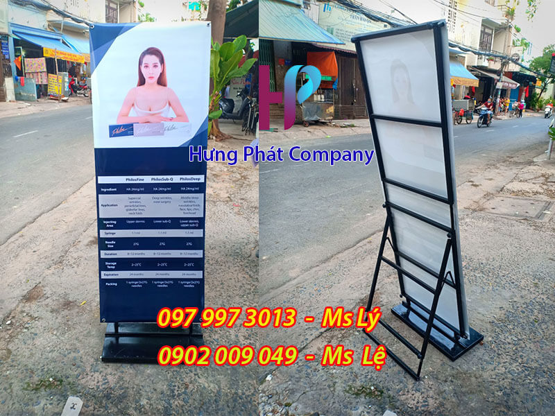 chân sắt dựng quảng cáo tốt