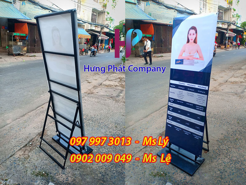 chân sắt dựng quảng cáo chịu gió
