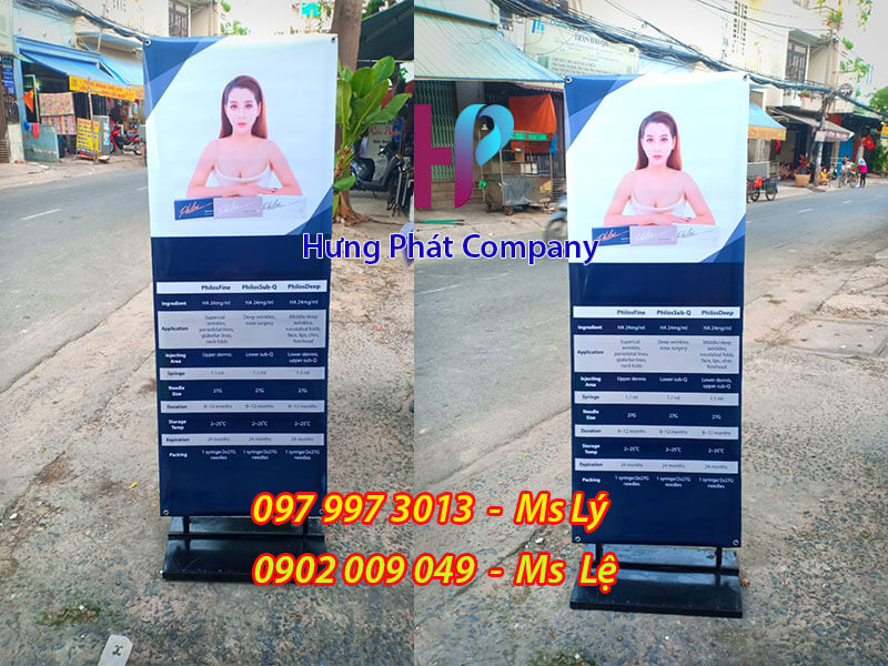 chân sắt dựng quảng cáo giá rẻ