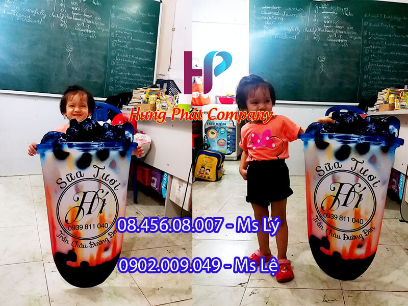 mô hình mini trang trí ly trà sữa