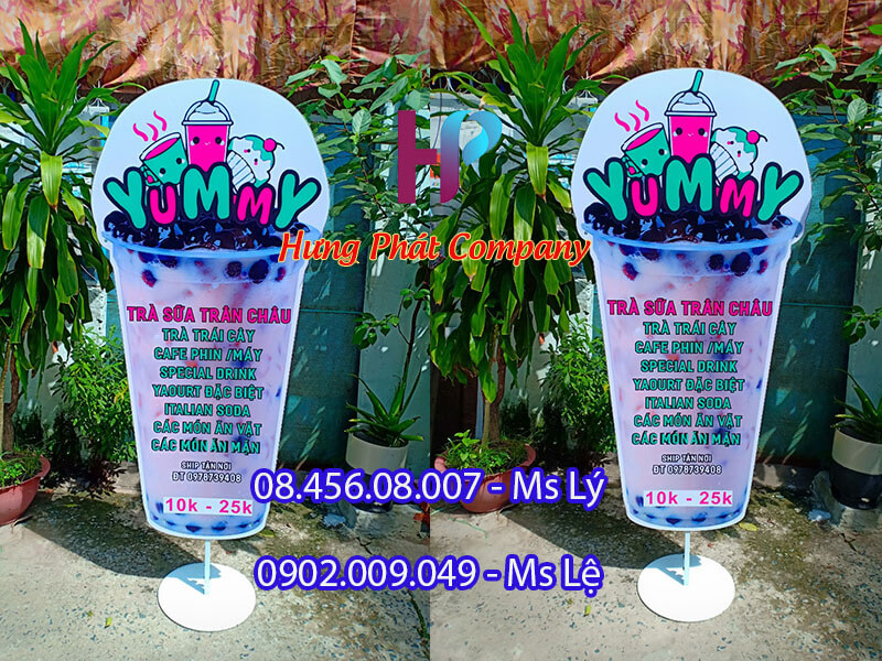 mô hình trà sữa quảng cáo chịu gió