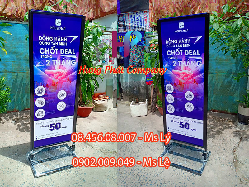 khung sắt quảng cáo 2 mặt chịu gió