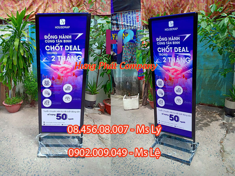 khung sắt quảng cáo 2 mặt đẹp