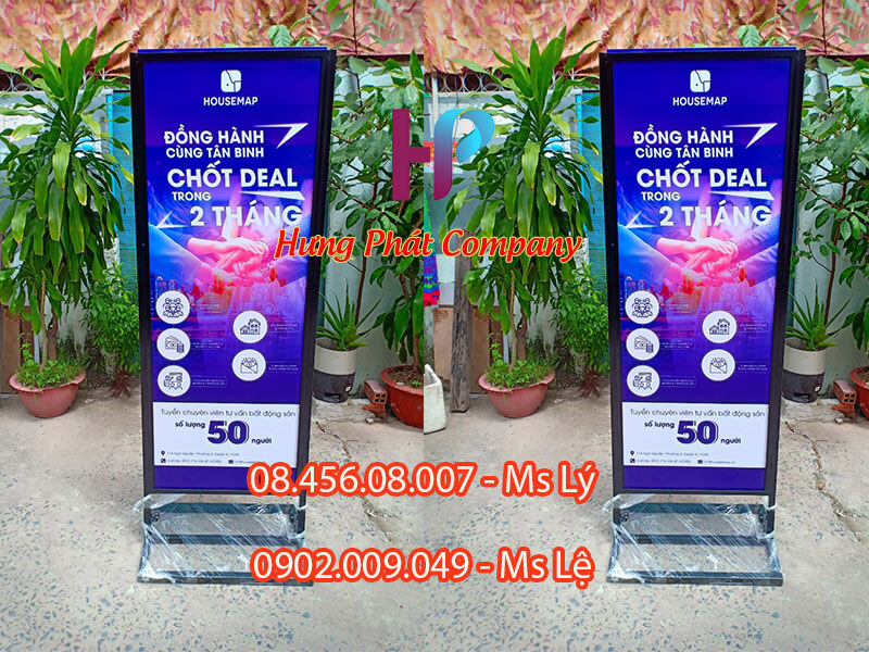 khung sắt quảng cáo 2 mặt