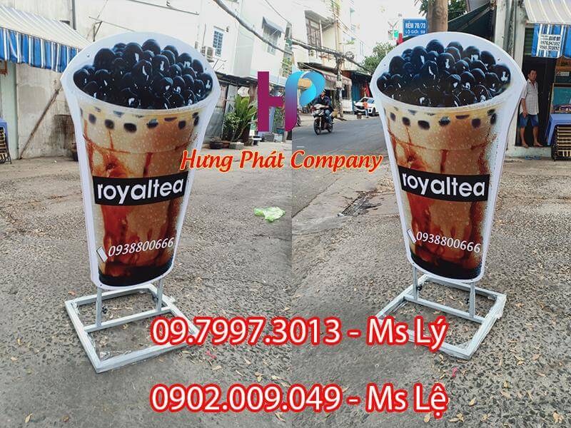 chân dựng mô hình ly trà sữa chịu gió