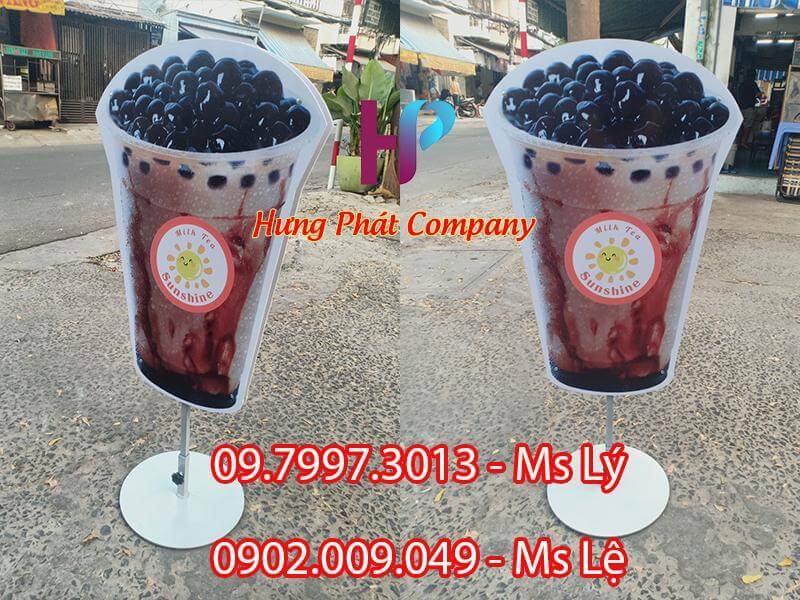 khung standee ly trà sữa mô hình đẹp
