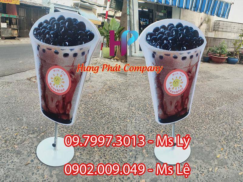 khung standee ly trà sữa mô hình giá rẻ