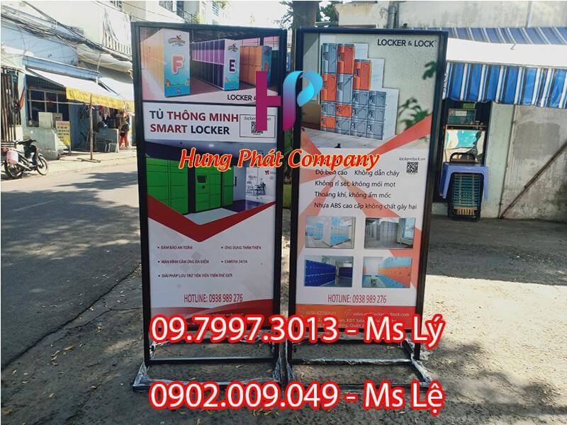 khung sắt quảng cáo chịu gió