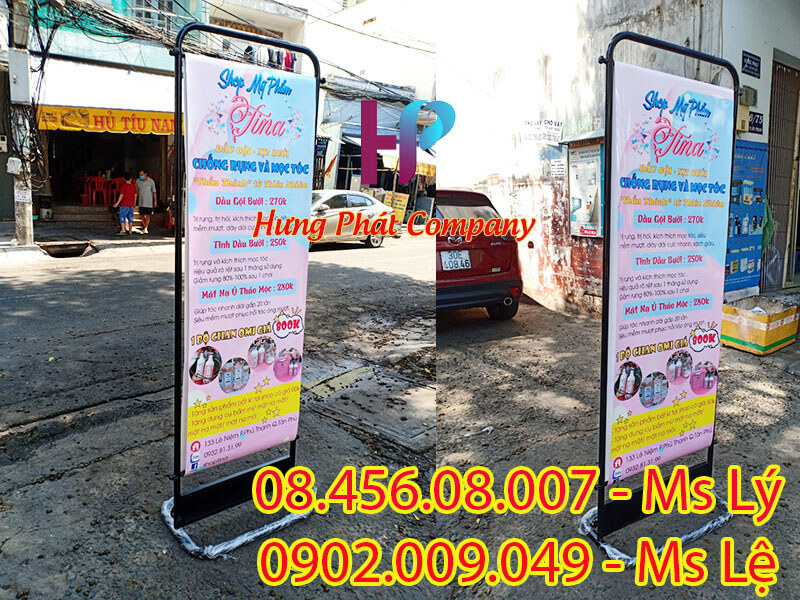 khung sắt chịu gió ngoài trời 2 mặt treo pp