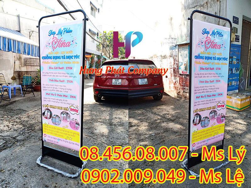 khung sắt chịu gió ngoài trời 2 mặt quảng cáo