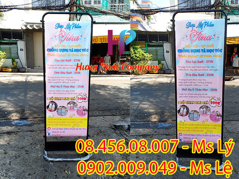 khung sắt chịu gió ngoài trời 2 mặt quảng cáo