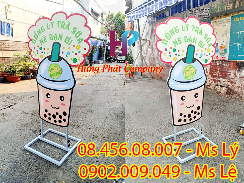 chân mô hình ly trà sữa ngoài trời giá rẻ