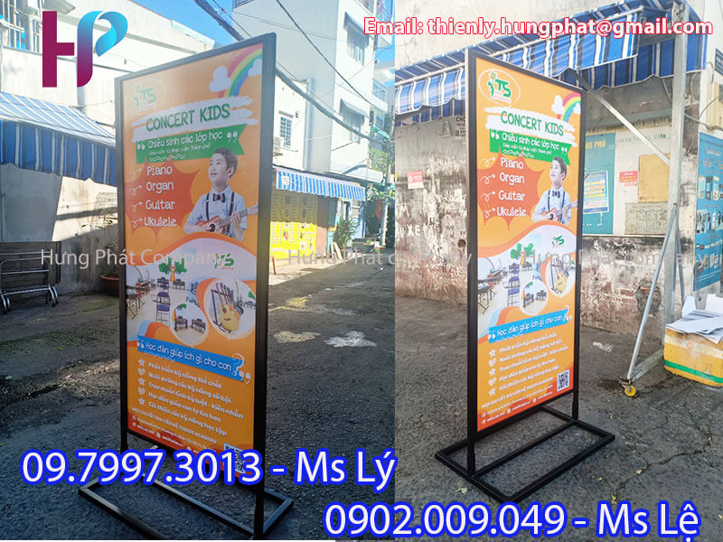 bảng hiệu quảng cáo ngoài trời chịu gió bằng sắt