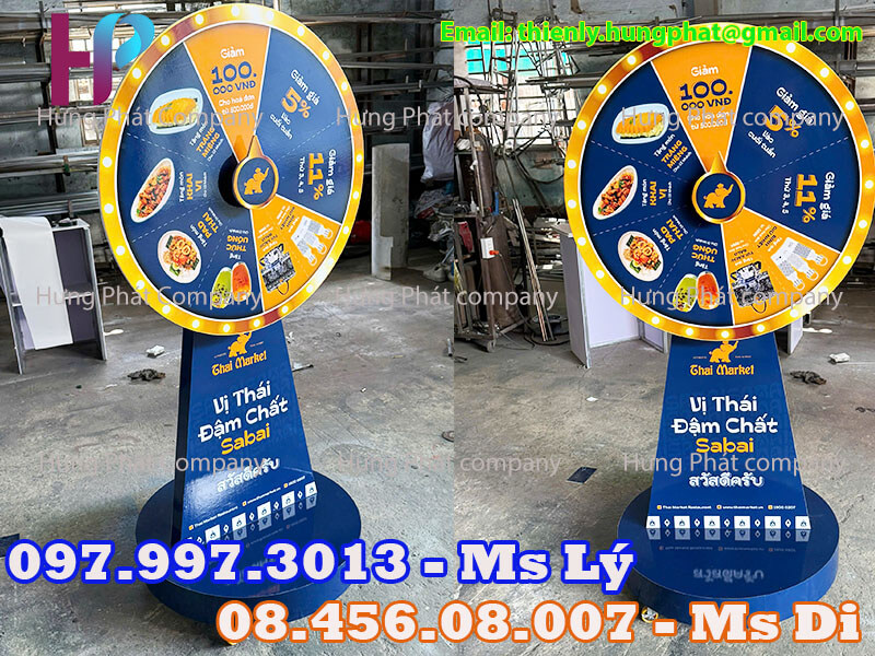 vòng quay quảng cáo sản phẩm bằng gỗ