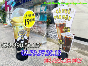 bảng hiệu ly cà phê 2 mặt