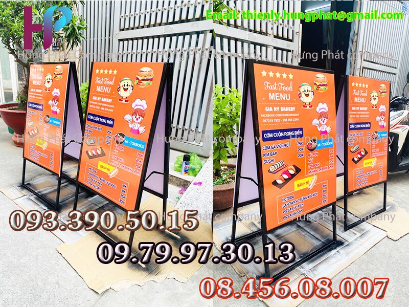 khung standee chữ A gấp gọn lưu động