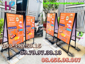 khung standee chữ A gấp gọn tiếp thị