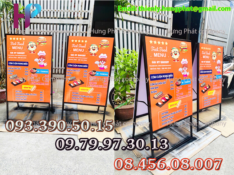 khung standee chữ A gấp gọn