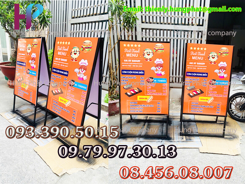 khung standee chữ A gấp gọn 2 mặt