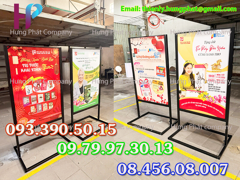 khung quảng cáo chịu gió ngoài trời lưu động