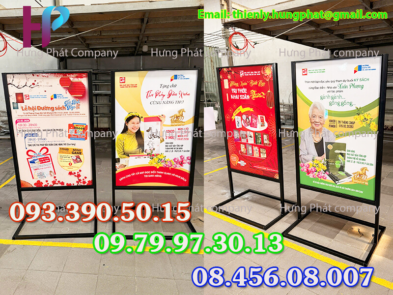 khung quảng cáo chịu gió ngoài trời dán decal