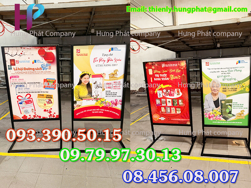 khung quảng cáo chịu gió ngoài trời ốp alu